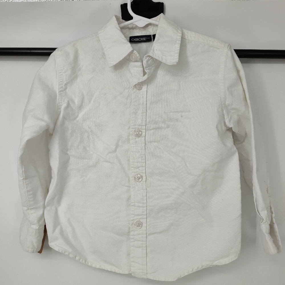 Cherokee White Button-Down Dress Shirt for Kids Size 4T